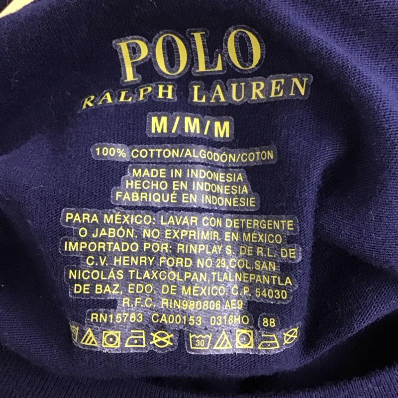 ポロラルフローレン POLO RALPH LAUREN Tシャツ 半袖 半袖カットソー プリントTシャツ クルーネックカットソー M ロゴ、文字 紺 / ネイビー / navy メンズ USED 古着 中古 10153225