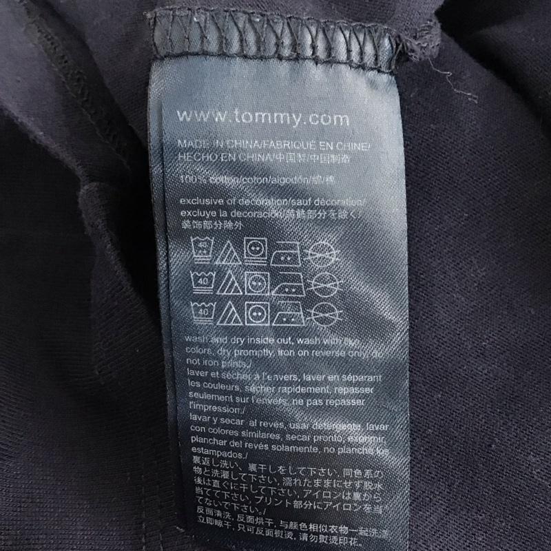 トミーヒルフィガー TOMMY HILFIGER Tシャツ 半袖 半袖カットソー プリントTシャツ クルーネックカットソー M ロゴ、文字 紺 / ネイビー / navy メンズ USED 古着 中古 10153252