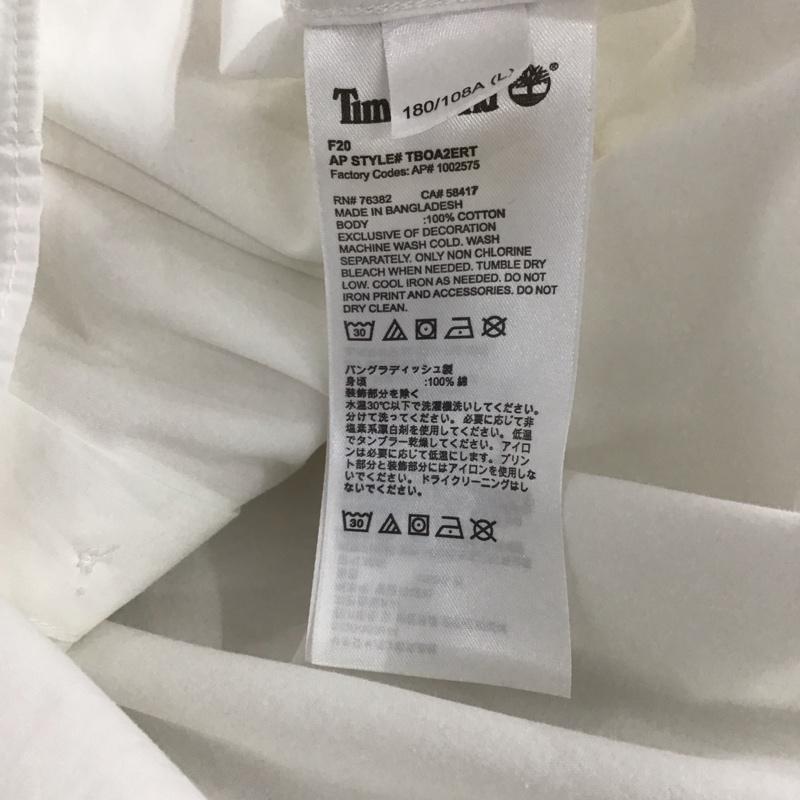 ティンバーランド Timberland シャツ、ブラウス 長袖 長袖シャツ ボタンダウンシャツ カラーシャツ L ロゴ、文字 白 / ホワイト / white メンズ USED 古着 中古 10153263