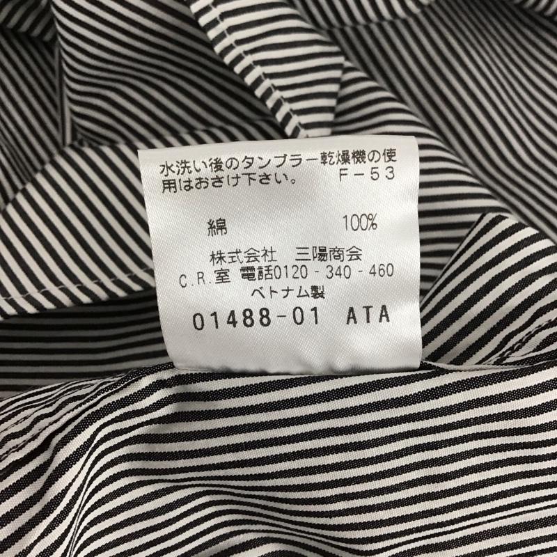 ブラックバレット Black Barrett シャツ、ブラウス 半袖 半袖シャツ ストライプシャツ カラーシャツ 3 ストライプ 白 / ホワイト / white X ダークグレー / ダークグレー / メンズ USED 古着 中古 10153266