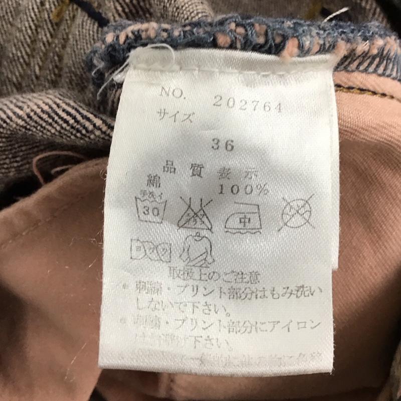 カラクリダマシイ 絡繰魂 パンツ デニム、ジーンズ デニムパンツ ワイドパンツ カジュアルパンツ 36 プリント インディゴ / インディゴ / Indigo メンズ USED 古着 中古 10153324