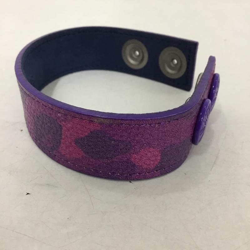 アベイシングエイプ A BATHING APE アクセサリー ブレスレット、バングル レザー カモフラージュ柄・迷彩 紫 / パープル / purple メンズ USED 古着 中古 10153375