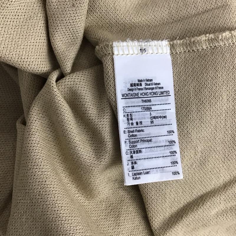 ラコステ LACOSTE Tシャツ 半袖 半袖カットソー プリントTシャツ クルーネックカットソー 3 ロゴ、文字 ベージュ / ベージュ / beige メンズ USED 古着 中古 10153421