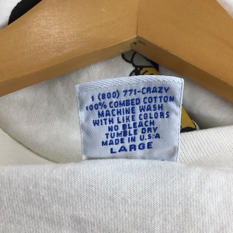 クレイジーシャツ crazy shirts Tシャツ 半袖 半袖カットソー プリントTシャツ クルーネックカットソー L プリント 白 / ホワイト / white メンズ USED 古着 中古 10153423