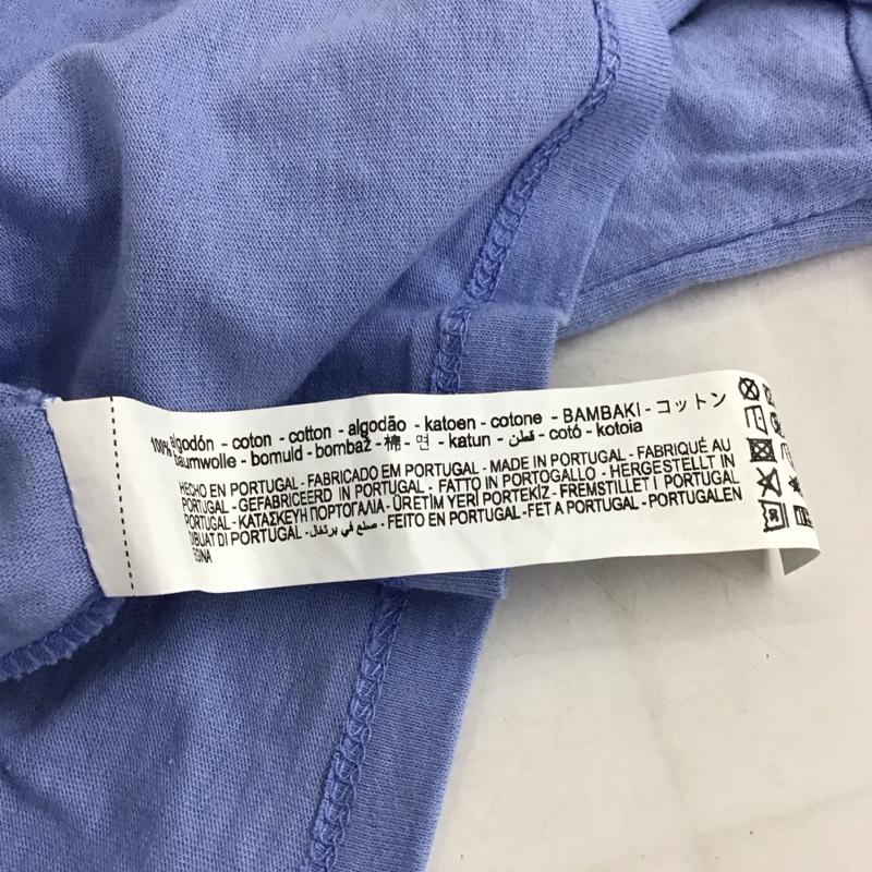 ザラ ZARA Tシャツ 半袖 半袖カットソー プリントTシャツ クルーネックカットソー M ロゴ、文字 水色 / ライトブルー / レディース USED 古着 中古 10153444