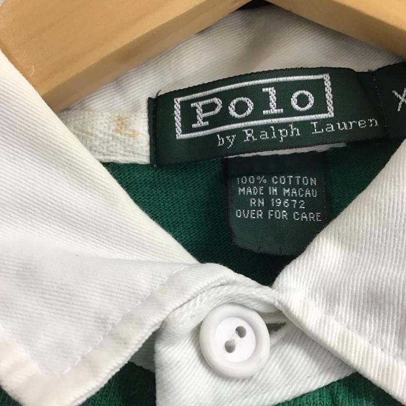 ポロバイラルフローレン Polo by RALPH LAUREN ポロシャツ 長袖 長袖ポロシャツ 長袖カットソー カラーシャツ XL ロゴ、文字 青 / ブルー / blue X 黄 / イエロー / yellow X 緑 / グリーン / green メンズ USED 古着 中古 10153630