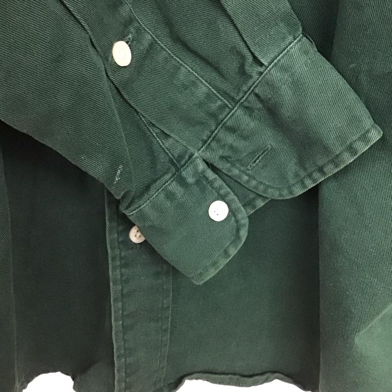 ラルフローレン RALPHLAUREN シャツ、ブラウス 長袖 長袖シャツ 無地シャツ カラーシャツ ボタンダウンシャツ L ロゴ、文字 緑 / グリーン / green メンズ USED 古着 中古 10153636
