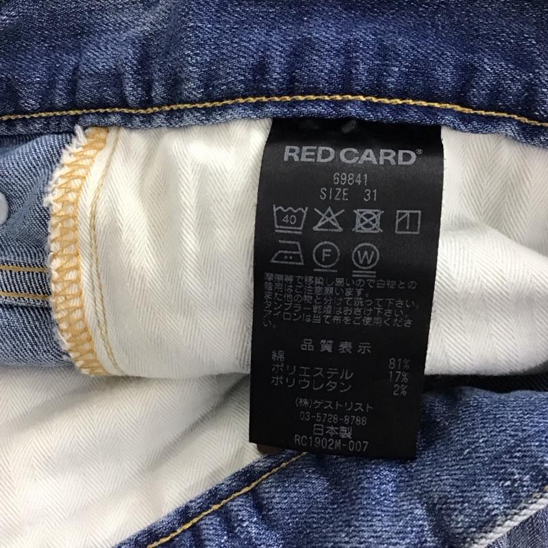レッドカード RED CARD パンツ デニム、ジーンズ デニムパンツ スリムパンツ カジュアルパンツ ストレッチパンツ 31インチ 無地 インディゴ / インディゴ / Indigo メンズ USED 古着 中古 10153708