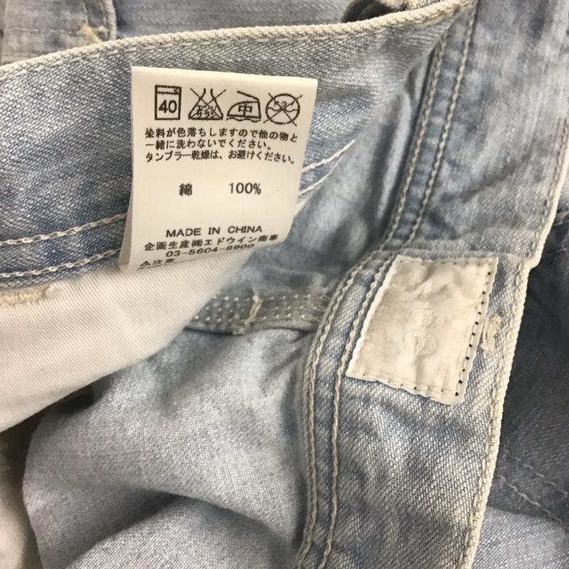リー Lee パンツ デニム、ジーンズ デニムパンツ ワイドパンツ カジュアルパンツ ストレッチ L ダメージ加工 インディゴ / インディゴ / Indigo メンズ USED 古着 中古 10153719