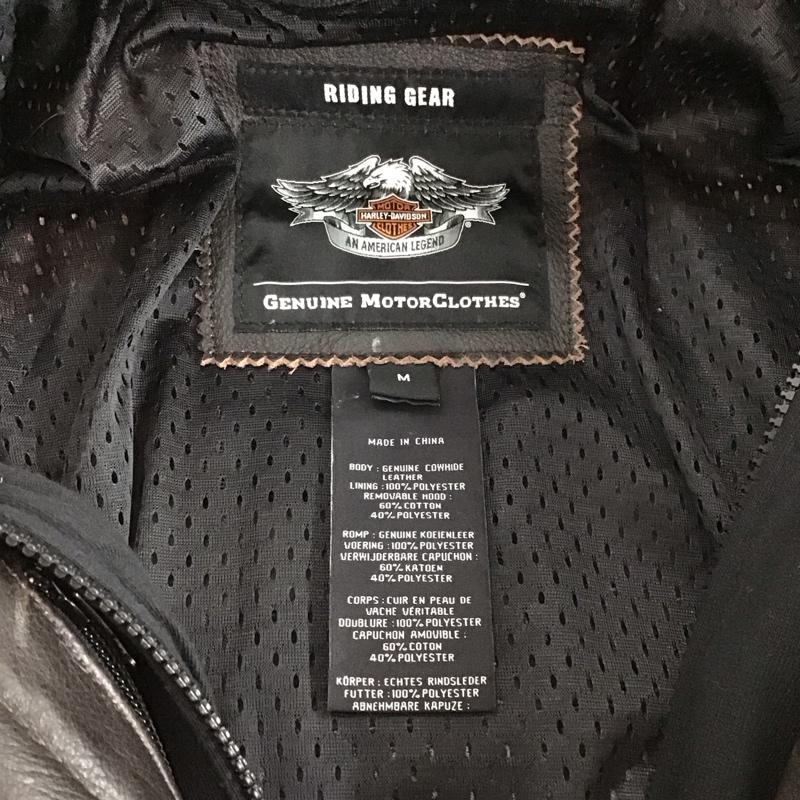 ハーレーダビッドソン Harley-Davidson ジャケット、上着 ジャンパー、ブルゾン ジップアップレザージャケット アウター 古着 M ロゴ、文字 茶 / ブラウン / brown メンズ USED 古着 中古 10153738