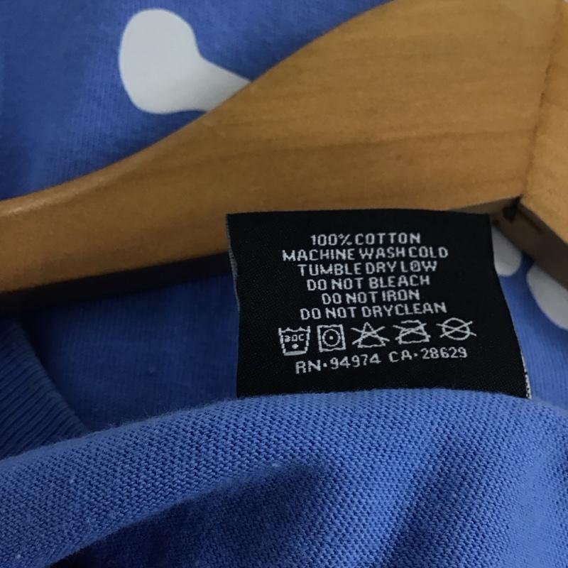 ステューシー STUSSY Tシャツ 半袖 半袖カットソー プリントTシャツ クルーネックカットソー S ロゴ、文字 水色 / ライトブルー / メンズ USED 古着 中古 10153783