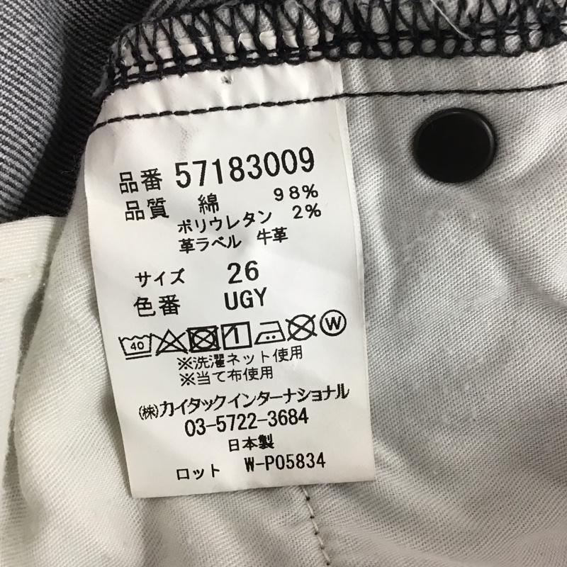 ヤヌーク YANUK パンツ デニム、ジーンズ デニムパンツ スリムパンツ カジュアルパンツ ストレッチパンツ 26インチ 無地 ダークグレー / ダークグレー / レディース USED 古着 中古 10153842