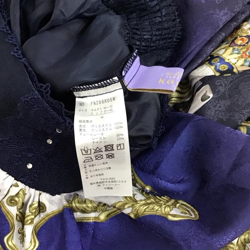アクシーズファム axes femme スカート ひざ丈スカート M 総柄 紺 / ネイビー / navy レディース USED 古着 中古 10153918