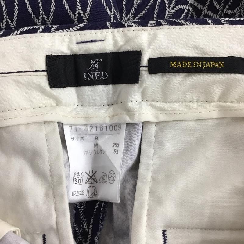 イネド INED パンツ スラックス 総柄 紺 / ネイビー / navy レディース USED 古着 中古 10153921