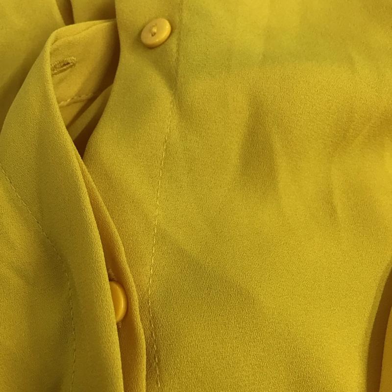 ザラ ZARA シャツ、ブラウス 長袖 長袖シャツ 無地シャツ ノーカラーシャツ M 無地 黄 / イエロー / yellow レディース USED 古着 中古 10154146