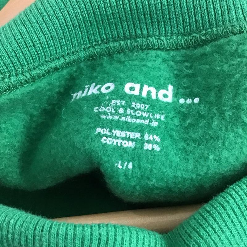 ニコアンド niko and... トレーナー 長袖 長袖トレーナー スウェット ワイドネック プルオーバー L 無地 緑 / グリーン / green レディース USED 古着 中古 10154163