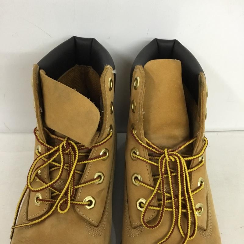 ティンバーランド Timberland ブーツ ショートブーツ 12909 6インチ プレミアム ウォータープルーフブーツ ジュニア 24cm 24.0cm ワンポイント キャメル / キャメル / レディース USED 古着 中古 10154184