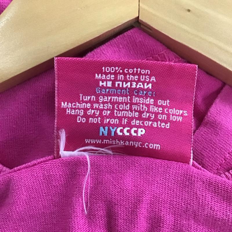 ミシカ MISHKA Tシャツ 半袖 半袖カットソー プリントTシャツ クルーネックカットソー XL プリント 桃 / ピンク / pink メンズ USED 古着 中古 10154247