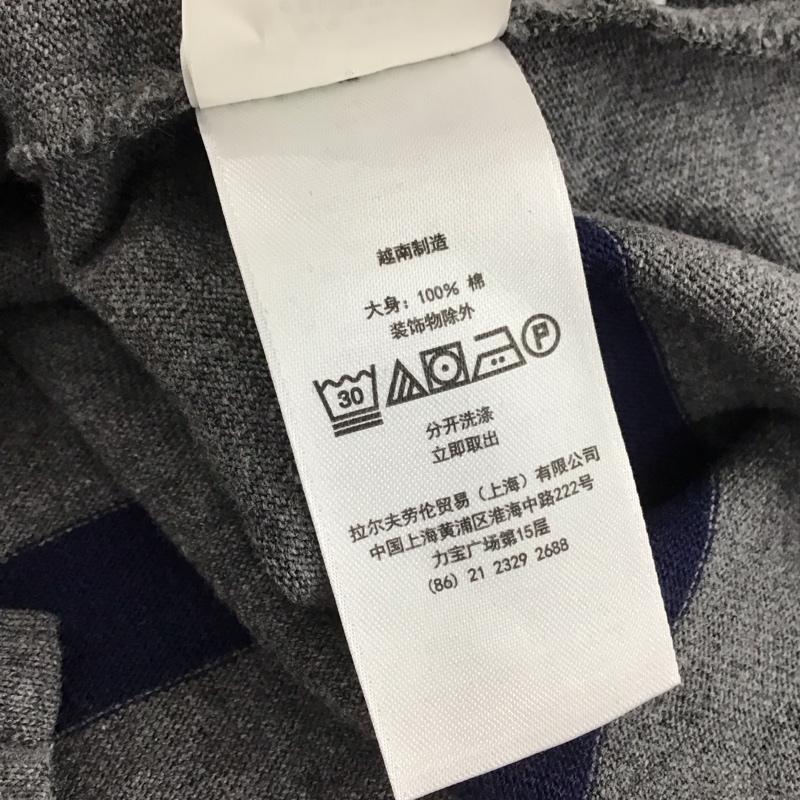 ポロラルフローレン POLO RALPH LAUREN ポロシャツ 長袖 長袖ポロシャツ 長袖カットソー カラーシャツ M ボーダー柄 灰 / グレー / gray メンズ USED 古着 中古 10154255