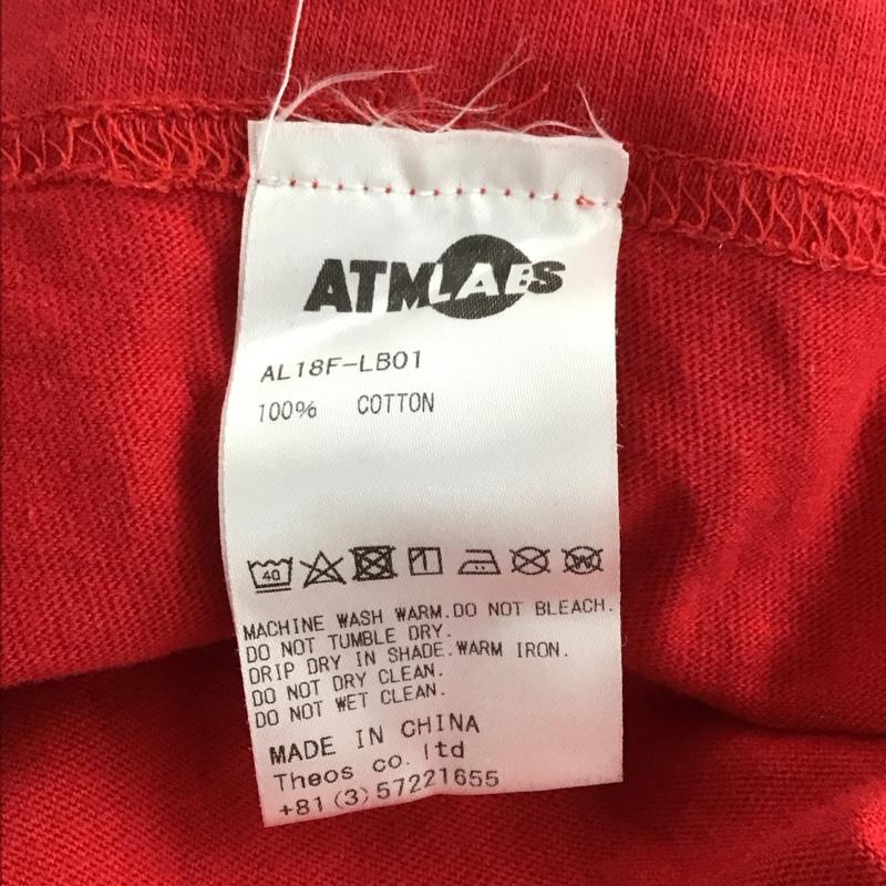 アトモスラボ ATMOS LAB Tシャツ 半袖 半袖カットソー プリントTシャツ クルーネックカットソー XL ロゴ、文字 赤 / レッド / red メンズ USED 古着 中古 10154262