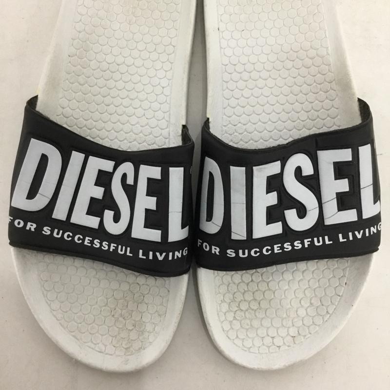 ディーゼル DIESEL サンダル サンダル スライドサンダル シャワーサンダル 40 ロゴ、文字 白 / ホワイト / white X 黒 / ブラック / black メンズ USED 古着 中古 10154358