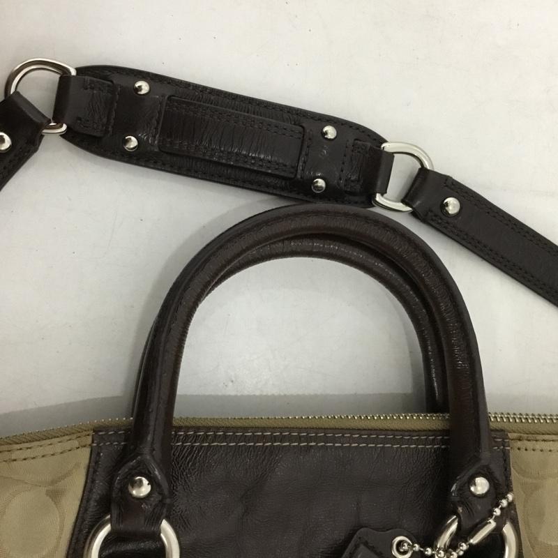 コーチ COACH トートバッグ トートバッグ F15443 2WAY ハンドバッグ ロゴ、文字 茶 / ブラウン / brown X ベージュ / ベージュ / beige レディース USED 古着 中古 10154447