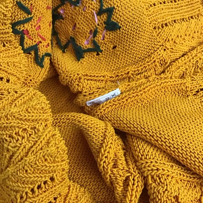 ザラ ZARA ベスト ベスト ニットベスト プルオーバーベスト L 刺繍 橙 / オレンジ / orange レディース USED 古着 中古 10154472