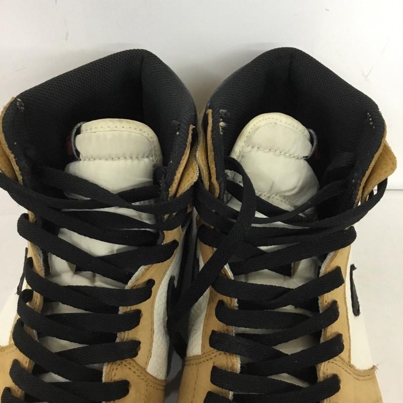 ナイキ NIKE スニーカー スニーカー 555088-700 AIR JORDAN 1 RETRO HIGH OG ROOKIE OF THE YEAR 29cm 29.0cm ロゴ、文字 白 / ホワイト / white X 黒 / ブラック / black X ベージュ / ベージュ / beige メンズ USED 古着 中古 10154486