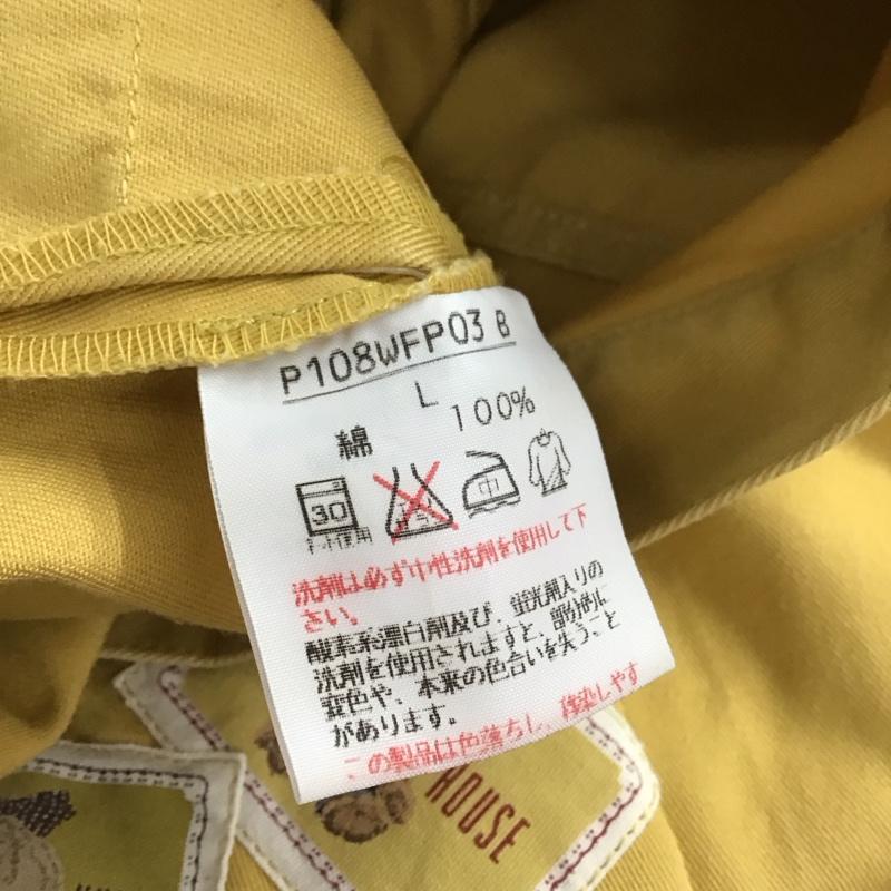 ピンクハウス PINK HOUSE パンツ デニム、ジーンズ カジュアルパンツ ワイドパンツ L ロゴ、文字 黄 / イエロー / yellow レディース USED 古着 中古 10154573