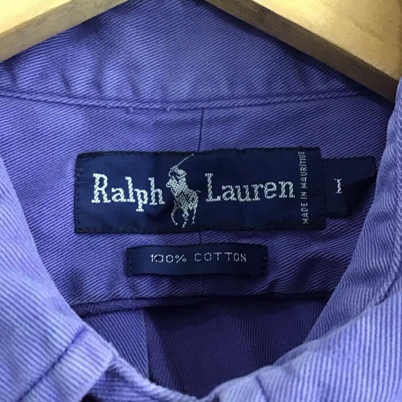 ラルフローレン RALPHLAUREN シャツ、ブラウス 長袖 長袖シャツ 刺繍シャツ カラーシャツ ボタンダウンシャツ L ロゴ、文字 紫 / パープル / purple メンズ USED 古着 中古 10154637