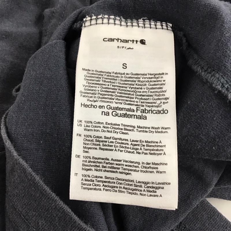 カーハート Carhartt Tシャツ 半袖 半袖カットソー プリントTシャツ クルーネックカットソー S ロゴ、文字 紺 / ネイビー / navy メンズ USED 古着 中古 10154660