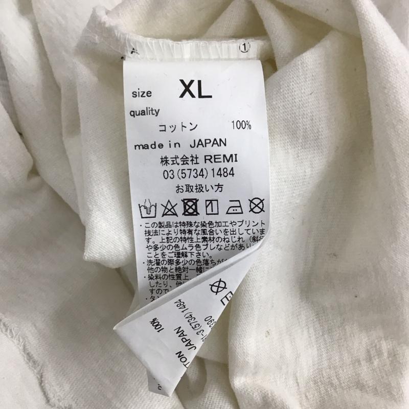 レミ レリーフ REMI RELIEF Tシャツ 半袖 半袖カットソー プリントTシャツ クルーネックカットソー XL ロゴ、文字 白 / ホワイト / white メンズ USED 古着 中古 10154663