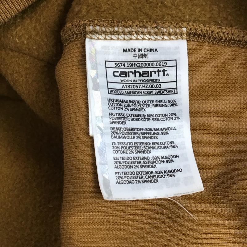 カーハート Carhartt パーカー 長袖 長袖パーカー プルオーバーパーカー スウェット L ロゴ、文字 キャメル / キャメル / メンズ USED 古着 中古 10154701
