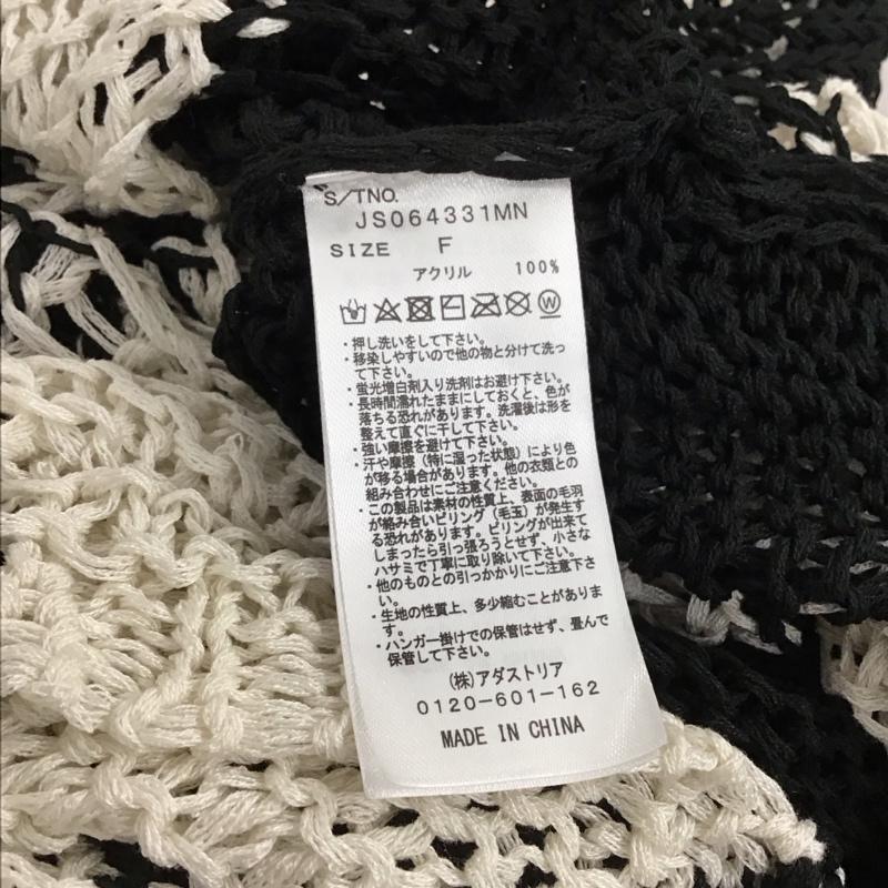 ジーナシス JEANASIS ニット、セーター 長袖 JS064331MN FREE 白 / ホワイト / white X 黒 / ブラック / black レディース USED 古着 中古 10154809