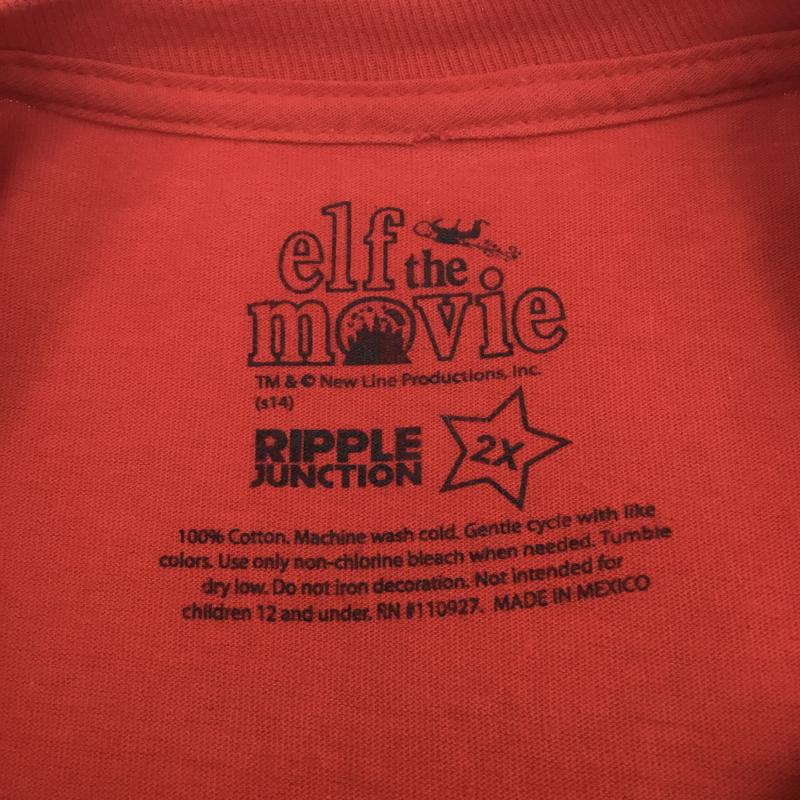 ユーズドクロージング used clothes Tシャツ 半袖 elf the movie ウィルフェレル Tシャツ 赤 4L プリント 赤 / レッド / red メンズ USED 古着 中古 10154915
