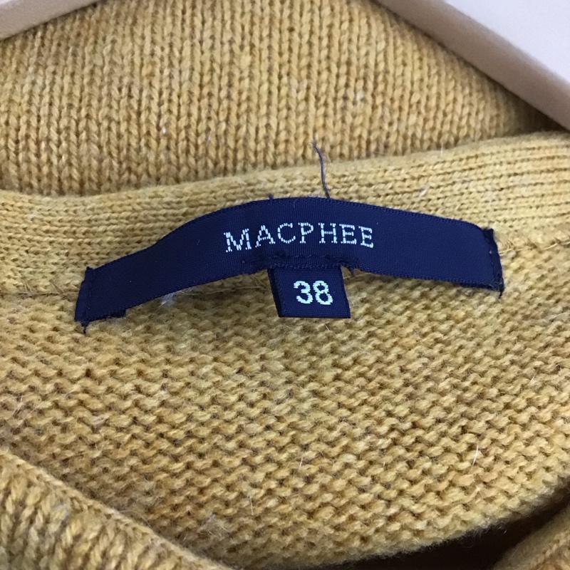 マカフィー MACPHEE ワンピース ひざ丈スカート 12-06-24-06202 ニットワンピース 半袖 38 無地 黄 / イエロー / yellow レディース USED 古着 中古 10155021