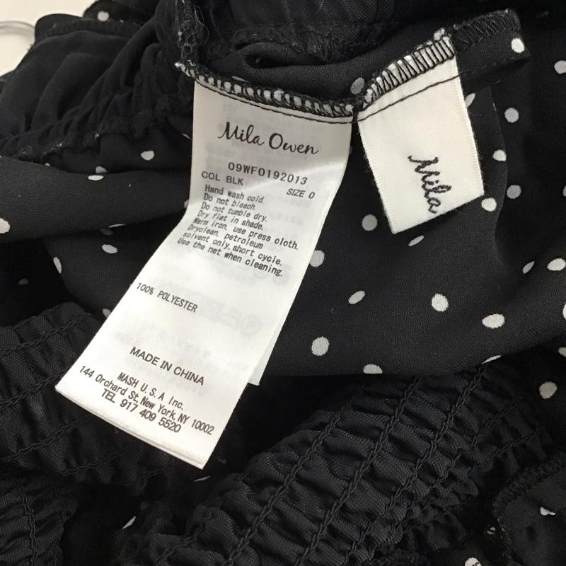 ミラオーウェン Mila Owen ワンピース ロングスカート 09WF0192013 ウエストシャーリングドットワンピース ノースリーブ ティアード 0 ドット 黒 / ブラック / black レディース USED 古着 中古 10155053