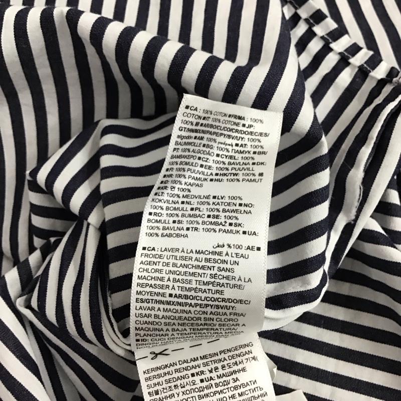 ギャップ GAP シャツ、ブラウス 長袖 XS ストライプ 白 / ホワイト / white X 紺 / ネイビー / navy レディース USED 古着 中古 10155077