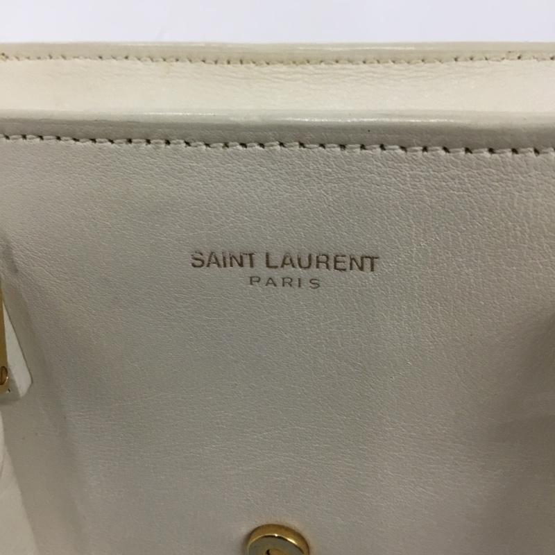 サンローラン SAINTLAURENT ハンドバッグ ハンドバッグ Baby Cabas 2WAY ショルダーバッグ YSL ロゴ、文字 アイボリー / アイボリー / X 金 / ゴールド / gold color レディース USED 古着 中古 10155134