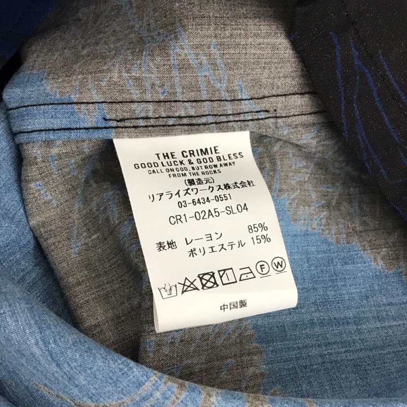 クライミー CRIMIE シャツ、ブラウス 長袖 長袖シャツ プリントシャツ カラーシャツ M プリント 青 / ブルー / blue X 黒 / ブラック / black メンズ USED 古着 中古 10155149