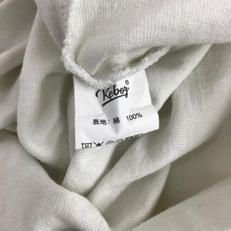 ケボズ KEBOZ Tシャツ 半袖 半袖カットソー プリントTシャツ クルーネックカットソー L ロゴ、文字 アイボリー / アイボリー / メンズ USED 古着 中古 10155183