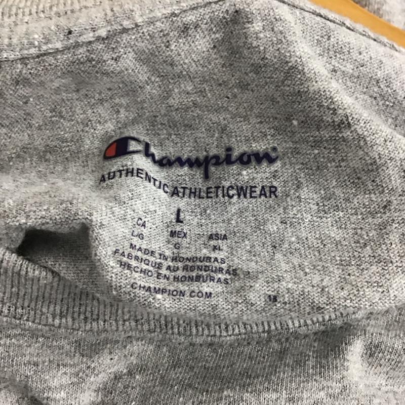 チャンピオン Champion Tシャツ 半袖 半袖カットソー プリントTシャツ クルーネックカットソー L 無地 灰 / グレー / gray メンズ USED 古着 中古 10155358