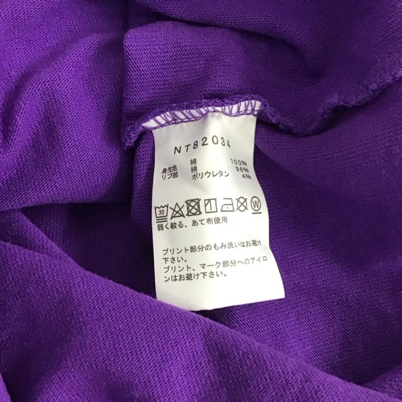 ザノースフェイス THE NORTH FACE カットソー 長袖 nt82034 長袖Tシャツ プリントTシャツ クルーネック M ロゴ、文字 紫 / パープル / purple メンズ USED 古着 中古 10155386