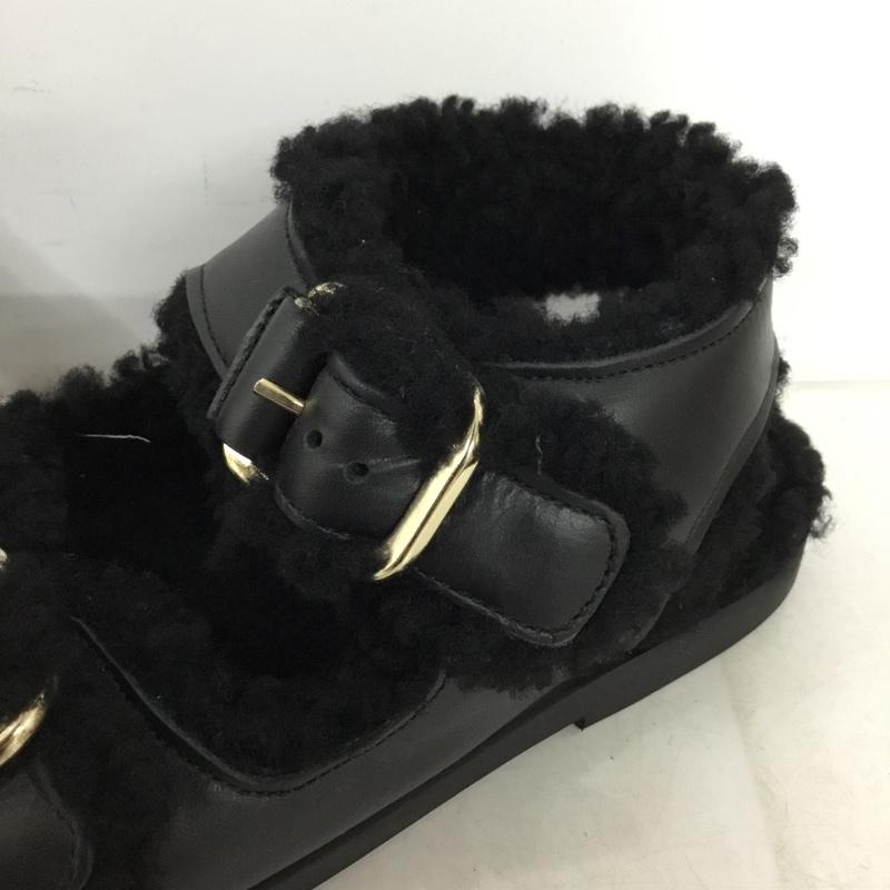 古着 USED サンダル サンダル FUR DELUXE 36 ファーサンダル 無地 黒 / ブラック / black レディース USED 古着 中古 10155448