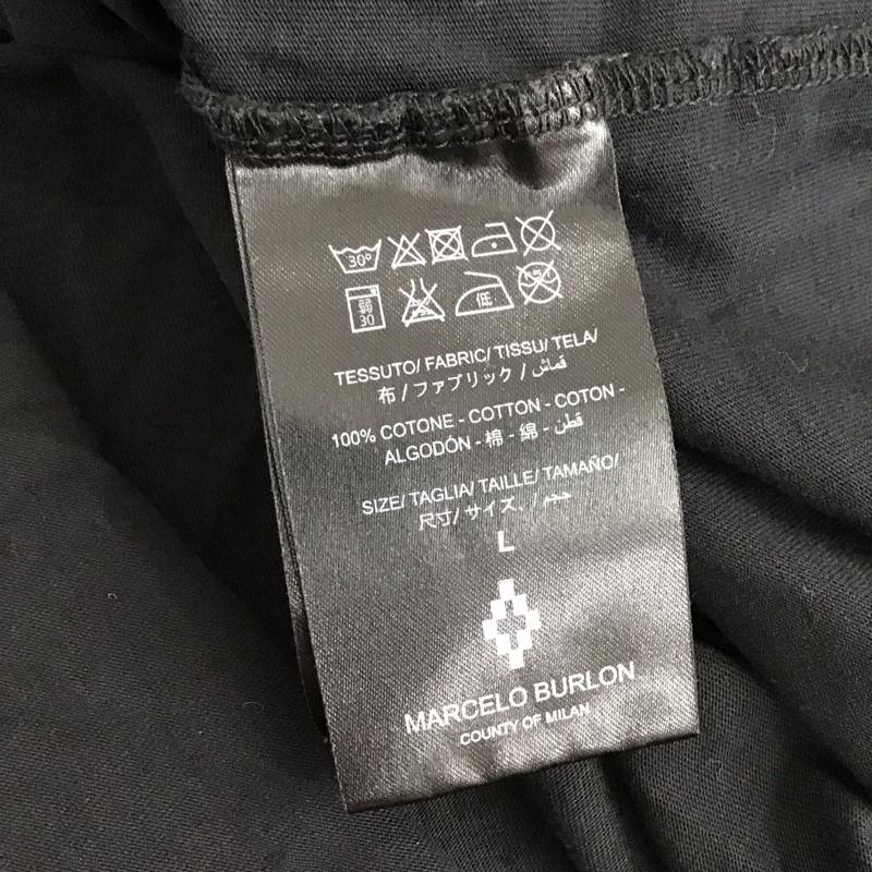 マルセロ・バーロン MARCELO BURLON Tシャツ 半袖 半袖カットソー プリントTシャツ クルーネックカットソー L ロゴ、文字 黒 / ブラック / black メンズ USED 古着 中古 10155526