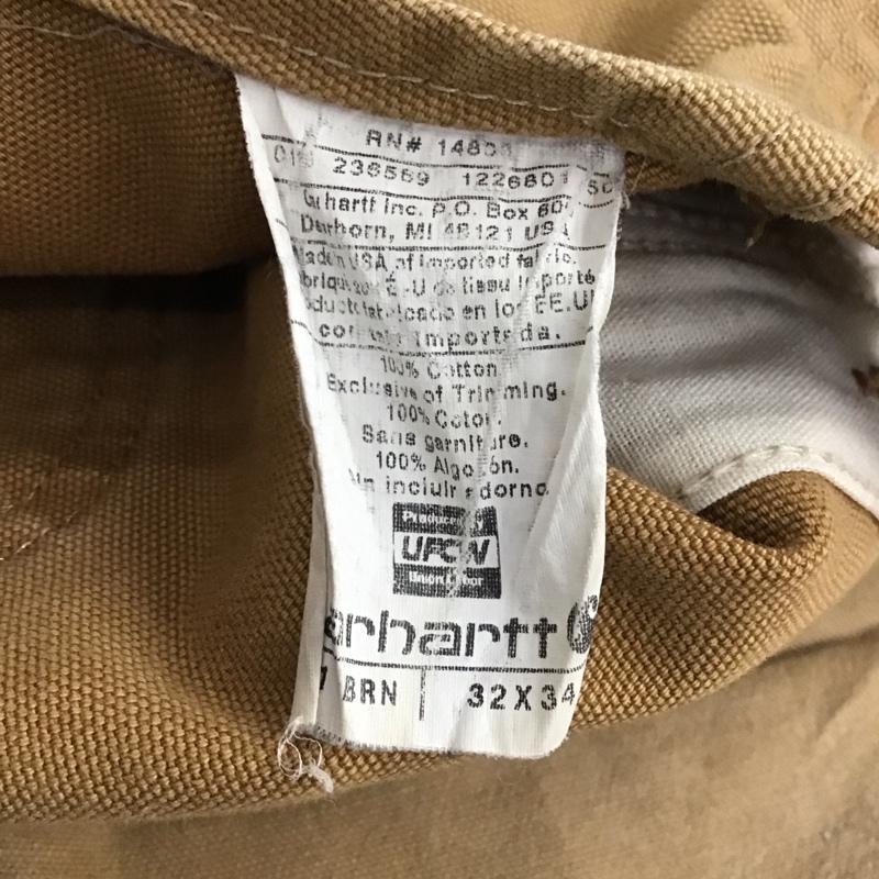 カーハート Carhartt サロペット・オーバーオール サロペット、オーバーオール R01 BIB OVERALL COTTON DUCK ロゴ、文字 茶 / ブラウン / brown メンズ USED 古着 中古 10155562