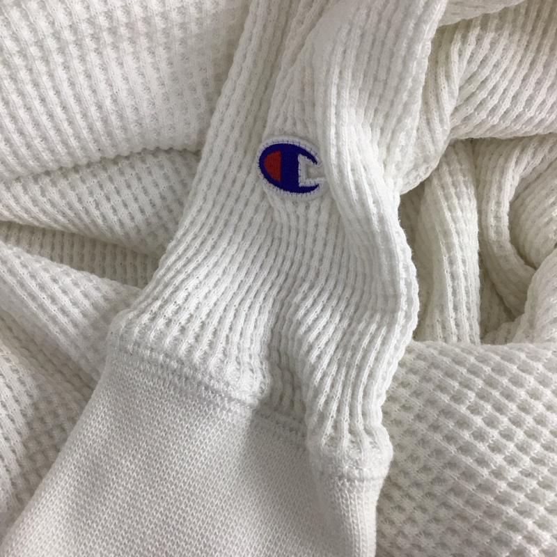 チャンピオン Champion カットソー 長袖 長袖カットソー 無地カットソー ワッフル M ロゴ、文字 白 / ホワイト / white メンズ USED 古着 中古 10155807
