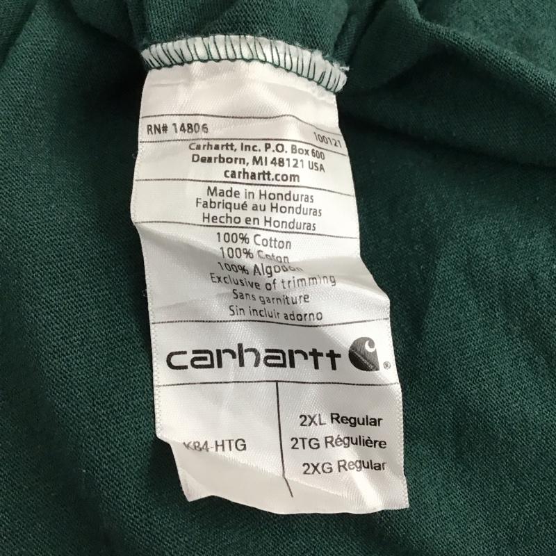 カーハート Carhartt Tシャツ 半袖 半袖カットソー ロゴTシャツ ヘンリーネックカットソー XXL ロゴ、文字 緑 / グリーン / green メンズ USED 古着 中古 10155838