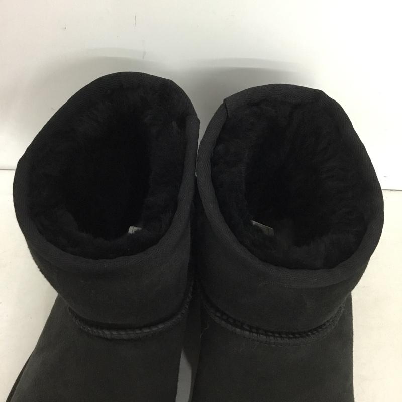 アグ UGG ブーツ ショートブーツ 1016222 Classic Mini2 ムートンブーツ 24 24.0cm ロゴ、文字 黒 / ブラック / black レディース USED 古着 中古 10155842
