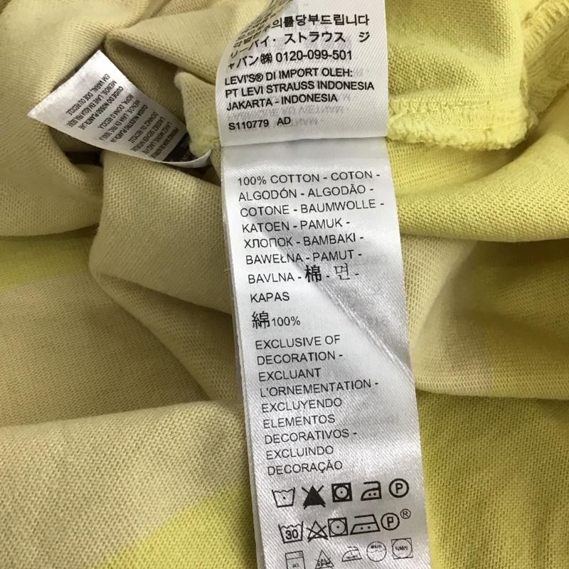 リーバイス Levi s Tシャツ 半袖 半袖カットソー プリントTシャツ クルーネックカットソー L ボーダー柄 黄 / イエロー / yellow X ベージュ / ベージュ / beige メンズ USED 古着 中古 10155895